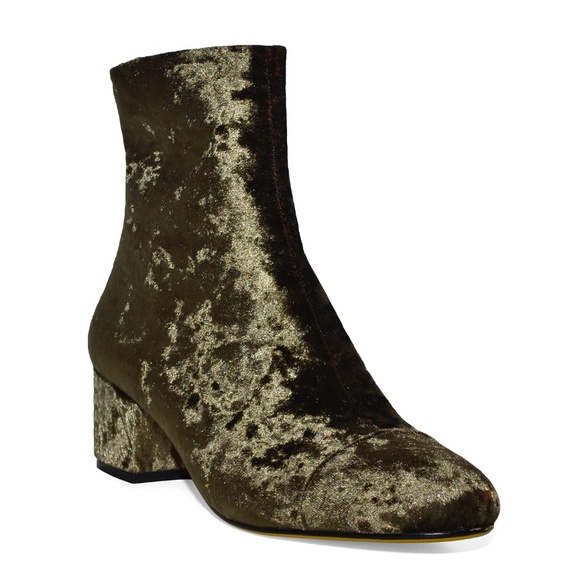 Stephanie - Size 10 Velvet Booties, Large Sizes - Picture 1 of 3
